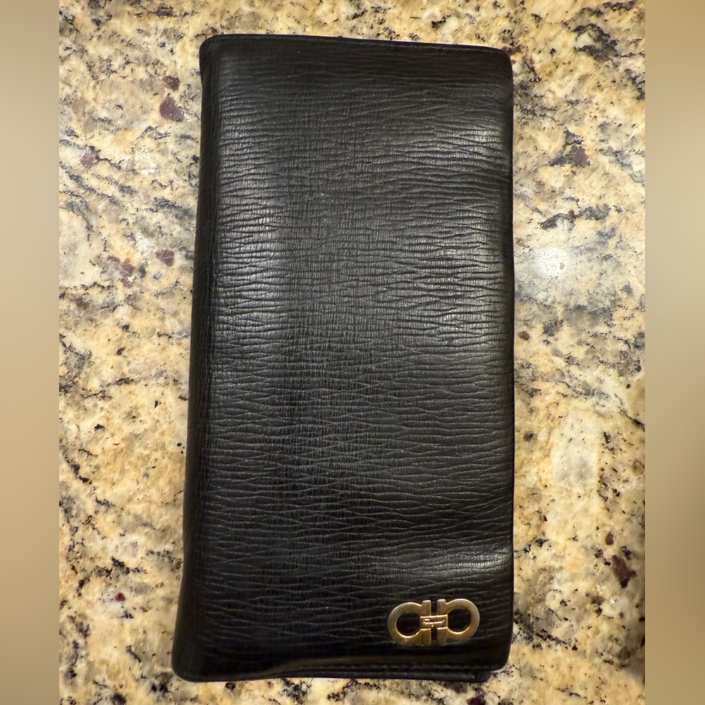 Salvatore Ferragamo Black Leather Wallet